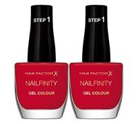 2x Max Factor Nailfinity Gel Colour Smalto per Unghie a Lunga Tenuta Senza Lampada UV Colore 310 Red Carpet Ready - 2 Smalti