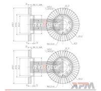 2x Maxgear 19-2339 Disco Freni Anteriore per Volvo XC90 I 275 S60 I 384