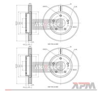 2 x Disco freno Assale anteriore per MITSUBISHI GRANDIS LANCER LANCER CARGO OUTL