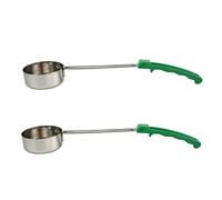 2X Mestolo per Salsa Spalmabile per Pizza Manico in Gomma Cucchiaio da Cucina A Fondo Piatto Cucchiaio da Cucina in Acciaio Inossidabile Cucchiaio