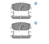 2x Meyle 025 215 6816 Kit Pastiglie Freno Freni a Disco Frontale per Suzuki