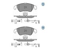 2x Meyle 025 222 5219 / Pd Kit Pastiglie Freno a Disco Frontale per Audi A6