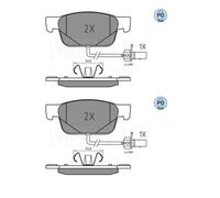 2x Meyle 025 223 8317 / Pd Kit Pastiglie Freno a Disco Frontale per Audi A4