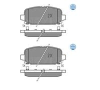 2x Meyle 025 228 4418 Kit Pastiglie Freno a Disco Posteriore per Jeep Compass