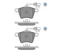 2x Meyle 025 234 1819 / Pd Kit Pastiglie Freno a Disco Frontale per Seat VW Ford