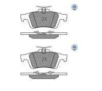 2x Meyle 025 241 3717 / Pd Kit Pastiglie Freno a Disco Posteriore per Mazda Ford