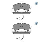 2x Meyle 025 292 1720 / Pd Kit Pastiglie Freno a Disco Posteriore per VW