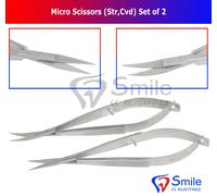 2X Micro Forbici Set Str / Cvd Molla Azione Scisceaux Schere Ciseaux Tijeras