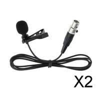 2X Microfono Senza Fili XLR Connettore A 3 Pin Microfono Lavalier Clip In