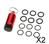 2X Mini Bombola Per Immersioni Subacquee Con 12 O-ring E Portachiavi In