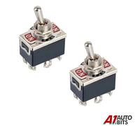 2X Mini Pulsante Interruttore On-Off-On Standard 6A 250V AC Dpdt Auto Dash Barca