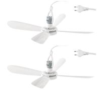2x Mobile Ventilatore da Soffitto Ø 43 CM 5W 230V Con Gancio Appendere Viaggio