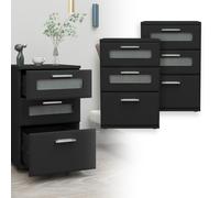 2x Mobili da camera da letto comodino con 3 cassetti arredamento 40x60x38cm nero