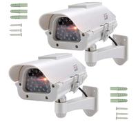 2x Modello Premium Solare Sorveglianza Telecamera Finto Esterno Lampeggiante LED