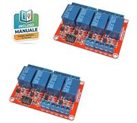 2x Modulo Rele 4 Canali 5V 10A Arduino ESP32 Optoisolato Trigger Alto Basso