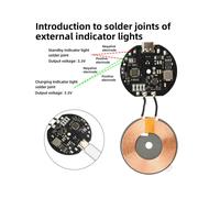 2X Modulo Trasmettitore Caricabatterie Wireless da 20 W, Scheda di Circuito di Ricarica Rapida Tipo C da 12 V e 24 V, Bobina, Pad di Ricarica Wireless