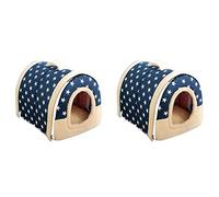 2X Morbido Caldo Motivo a Stella 2 in 1 Nido for Animali Domestici Antiscivolo Cuccia for Cani e Gatti Sacco a Pelo Invernale Pieghevole Morbido e Accogliente Tappetino Cuscini