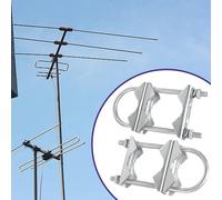 2x Morsetti di montaggio per antenna doppia con bulloni a U per asta