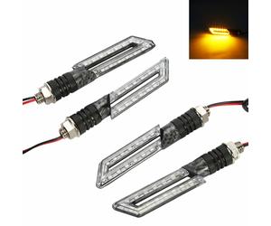 2x Moto Indicatori LED per Motor-Roller Motorino Quad Set Paio Karbon-Optik