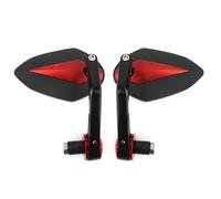 2x moto rosso 7/8 "Cafe Racer manubrio specchietto laterale Specchio a 360° H7