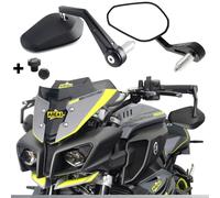2x Moto Specchietto Retrovisore Manubrio livello omologati 7/8 Alluminio nero