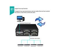 2X MT-RS104 Active Serial RS232 Splitter 1 to 4 RS232 Bi-Direction Switcher Splitter 4 to 1 with Power Adapter-US Plug