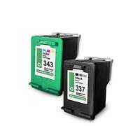 2x Müller Printware cartucce d'inchiostro per HP 100 150 2570 2575 5940 5950 6304 6305 6310 6313 6315 6318 6940 6980 6985 6988 8030 8049 sostituisce 337+343 CMYK