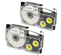 2x Nastro per Etichette compatibile per Casio XR-9WE XR-9WE1 Nero su Bianco 9mm x 8m per Etichettatrice Casio KL-60 100 100E 120 200 300 750 780 820 2000 7000 7200 7400 8100 8200 P1000 C500 CW-L300