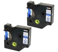2x Nastro per Etichette compatibile per Dymo 45014 S0720540 Blu su Bianco 12mm x 7m per DYMO LabelManager 160 210D 220P 260P 280 360D 420P 500TS PnP MobileLabeler LabelPoint LabelWriter 450 Duo