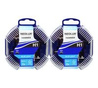 2X NEOLUX H1 Luce Blu 55W 12V P14.5s Lampadina DUO-Box