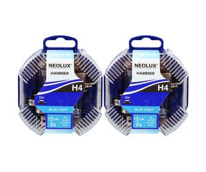 2X NEOLUX H4 Luce Blu 60/55W 12V P43t DUO-Box Lampadina