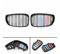2x Nero Lucido Mcolor Paraurti Anteriore Rene Griglia Per BMW E81 E82 E87 E88