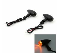 2x Nero proiettile Indicatori Direzione Per Softail Dyna Sportster V-Rod H7