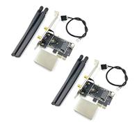 2X NGFF M2 Scheda a Adattatore Convertitore Bluetooth Desktop PCI-E Pcie con 4 antenne AC per AX200 9260AC 8265NGW