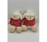 2x NICI Ciondolo di Peluche Pecora Nonno, Nonna È Il Migliori Portachiavi 10cm