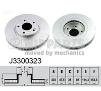 2x NIPPARTS J3300323 Disco freno Anteriore per HYUNDAI GRANDEUR (TG) 303mm