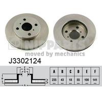2x NIPPARTS J3302124 Disco freno Anteriore per TOYOTA Yaris Schrägheck (P9)