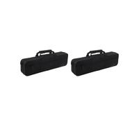 2X Nylon Flauto Imbottito Borsa da Trasporto Custodia da Viaggio Tracolla 39X7X11Cm Nero