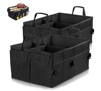 2x Organizer Bagagliaio per Auto, Borsa per Bagagliaio per Auto 52 x 38,5 x 26 cm Grande Spazio di Archiviazione Borsa per la Spesa Scatola Nera Cestino per la Spesa Pieghevole Bagagliaio Camper