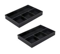 2X Organizzatore per Cassetti da Scrivania Un 4 Slot, Divisore Nel Pelle PU1804