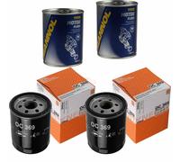 2X Original MAHLE / KNECHT Filtro Olio OC 369 + 2X SCT Flush Motore