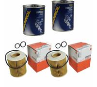 2X Original MAHLE / KNECHT Filtro Olio OX 163/4D + 2X SCT Flush Motore