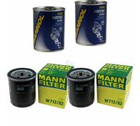 2X Original MANN Filtro Olio W 712/82 + 2X SCT Flush Motore