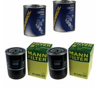 2X Original MANN Filtro Olio W 940/50 + 2X SCT Flush Motore
