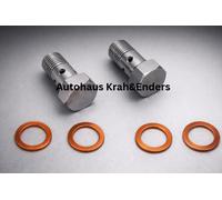 2x Originale BMW Vite Cava Turbocompressore Olio + 4x Guarnizione 1er 3er 5er X3