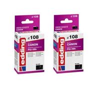 2x Originale edding Inchiostro Cartuccia 108 per Canon PGI-5 BK Pixma IP 3300