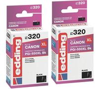 2x Originale edding Inchiostro Cartuccia 320 per Canon PGI-550XL BK Pixma IP7250