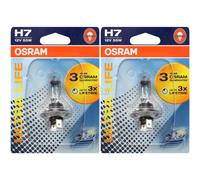 2x OSRAM H7 12V 55W PX26d Ultra Life 1 Pezzo Blister per Faro Fendinebbia