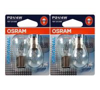 2X Osram P21/4W Con Base Metallica 12V 21/4W Attacco BAZ15d