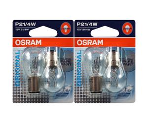 2X Osram P21/4W Con Base Metallica 12V 21/4W Attacco BAZ15d
